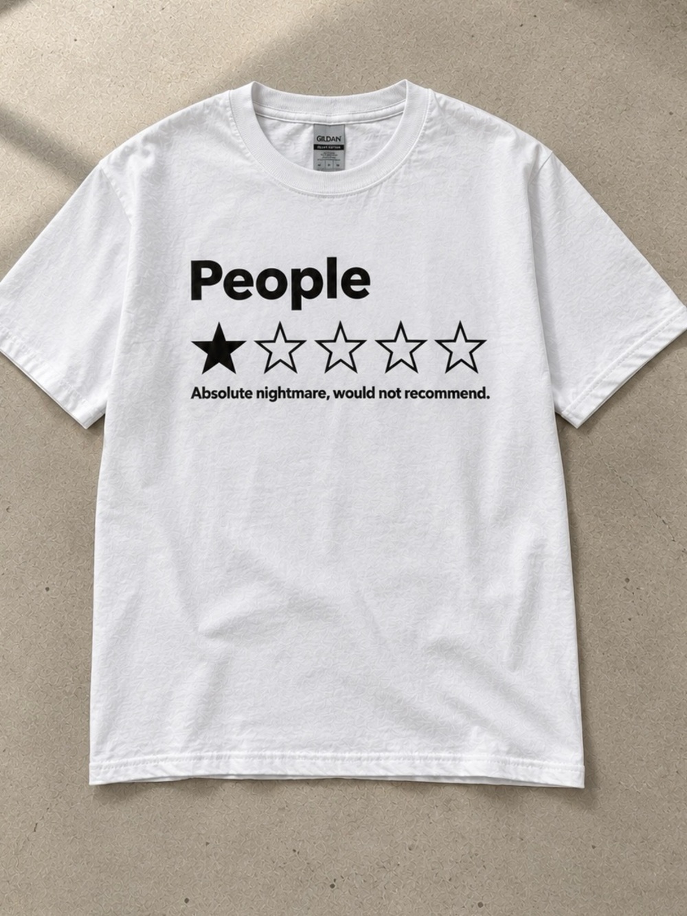 Gildan White People One Star Review Shirt, Funny Introvert Graphic Tee
